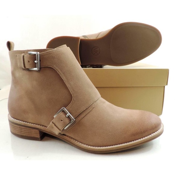 Michael Kors Adams Monk Strap Bootie Suede Beige Dark Khaki Size 10 - Picture 7 of 7